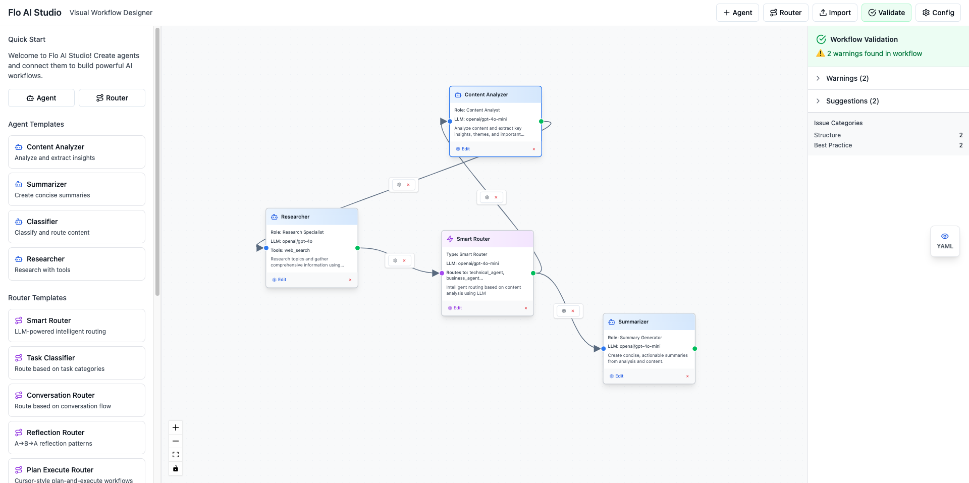 Flo AI Studio - Visual Workflow Designer
